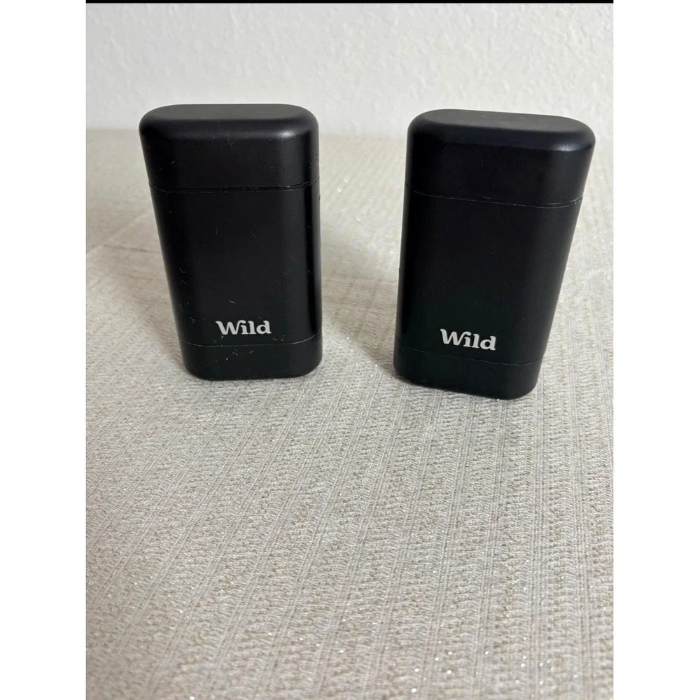 Wild Deodorant Case Set of two Black new unused Refillable Aluminum Matte Finish